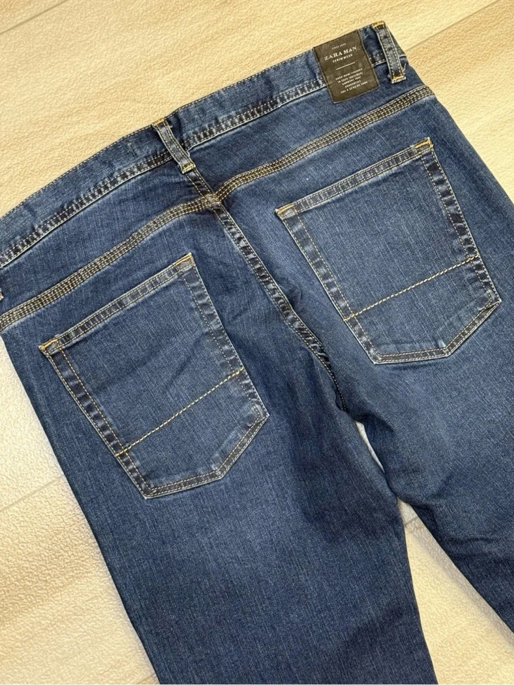 Zara Man Men's Slim Fit Dark Wash Stretch Denim Jeans Size 34 Msr 33x33 Blue